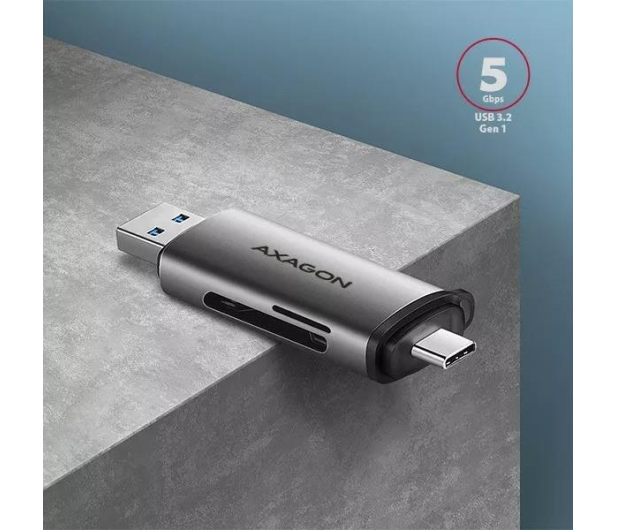 Axagon CRE-SAC, USB-C + USB-A 3.2 - 2-slot SD/microSD, UHS-I - 1353405 - zdjęcie 6